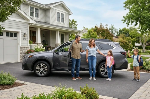 Happy borrower receiving car keys
